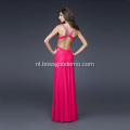 Sweetheart brede riemen full-length chiffon kralen